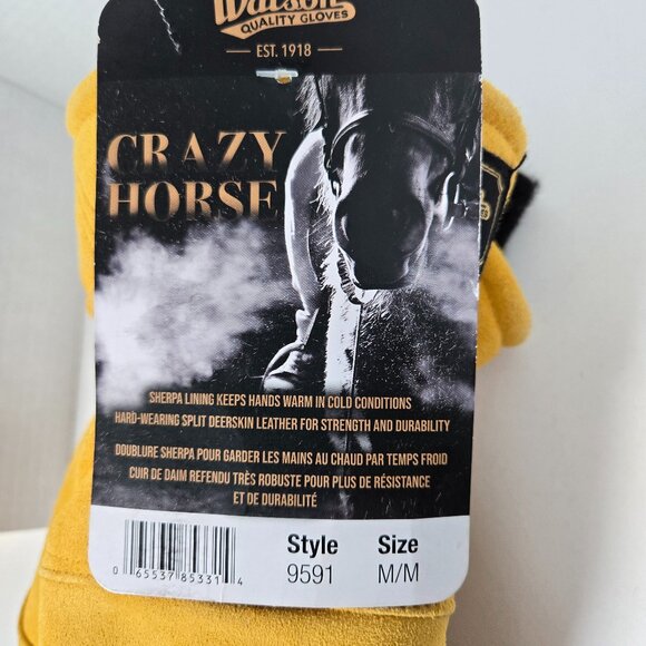 Watson, Crazy Horse Brand New Winter Mittens Size M - Picture 2 of 3